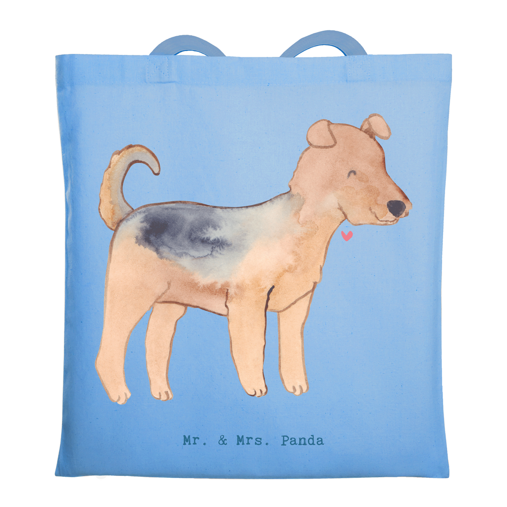 Tragetasche Airedale Terrier Moment Beuteltasche, Beutel, Einkaufstasche, Jutebeutel, Stoffbeutel, Tasche, Shopper, Umhängetasche, Strandtasche, Schultertasche, Stofftasche, Tragetasche, Badetasche, Jutetasche, Einkaufstüte, Laptoptasche, Hund, Hunderasse, Rassehund, Hundebesitzer, Geschenk, Tierfreund, Schenken, Welpe, Airedale Terrier