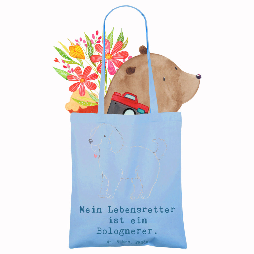 Tragetasche Bologneser Lebensretter Beuteltasche, Beutel, Einkaufstasche, Jutebeutel, Stoffbeutel, Tasche, Shopper, Umhängetasche, Strandtasche, Schultertasche, Stofftasche, Tragetasche, Badetasche, Jutetasche, Einkaufstüte, Laptoptasche, Hund, Hunderasse, Rassehund, Hundebesitzer, Geschenk, Tierfreund, Schenken, Welpe, Bologneser