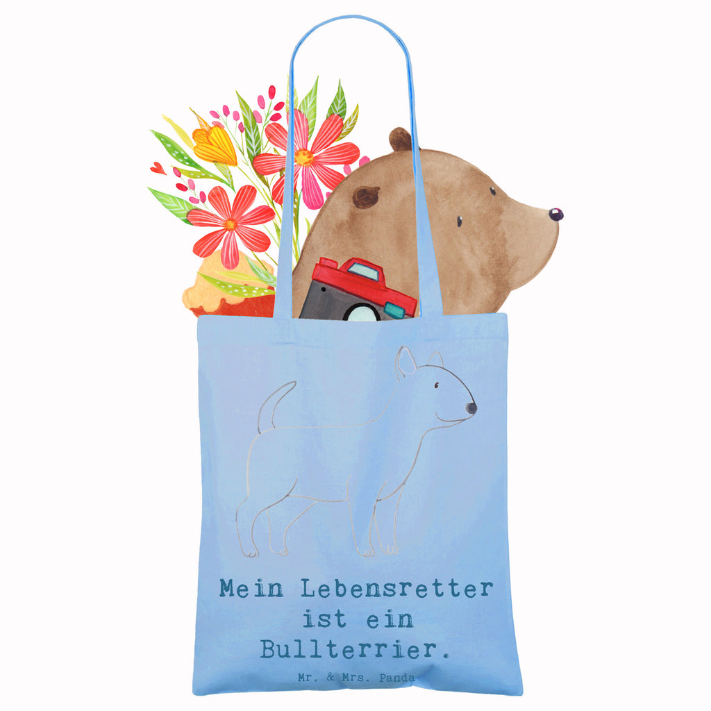 Tragetasche Bullterrier Lebensretter Beuteltasche, Beutel, Einkaufstasche, Jutebeutel, Stoffbeutel, Tasche, Shopper, Umhängetasche, Strandtasche, Schultertasche, Stofftasche, Tragetasche, Badetasche, Jutetasche, Einkaufstüte, Laptoptasche, Hund, Hunderasse, Rassehund, Hundebesitzer, Geschenk, Tierfreund, Schenken, Welpe, Bullterrier