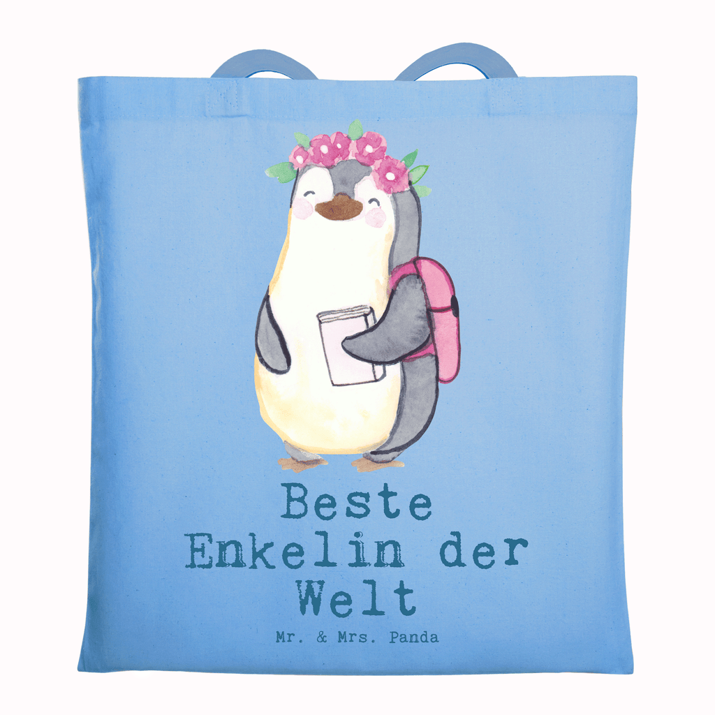 Tragetasche Pinguin Beste Enkelin der Welt Beuteltasche, Beutel, Einkaufstasche, Jutebeutel, Stoffbeutel, Tasche, Shopper, Umhängetasche, Strandtasche, Schultertasche, Stofftasche, Tragetasche, Badetasche, Jutetasche, Einkaufstüte, Laptoptasche, für, Dankeschön, Geschenk, Schenken, Geburtstag, Geburtstagsgeschenk, Geschenkidee, Danke, Bedanken, Mitbringsel, Freude machen, Geschenktipp, Enkelin, Enkelkind, Enkeltochter, Oma, Opa, Kind von Tochter, Kind von Sohn, Großtochter, Taufe