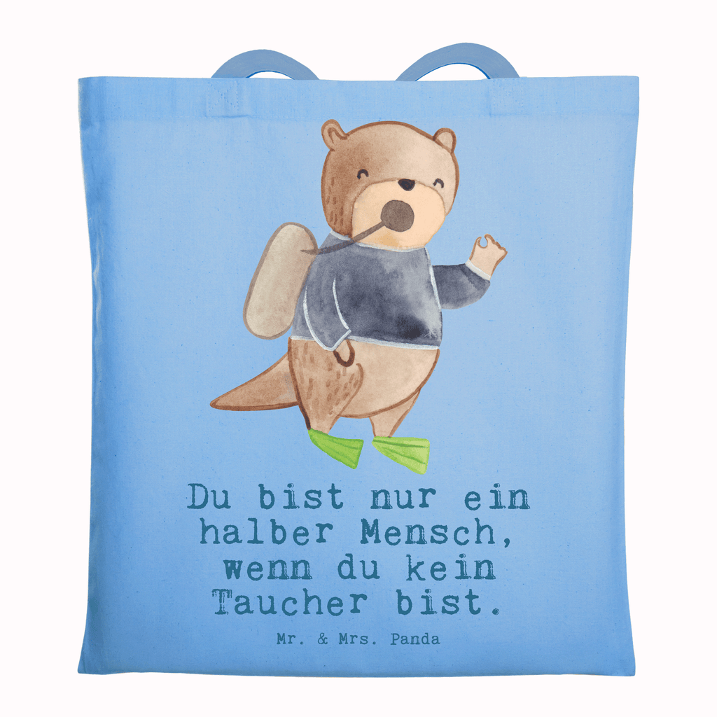 Tragetasche Taucher mit Herz Beuteltasche, Beutel, Einkaufstasche, Jutebeutel, Stoffbeutel, Tasche, Shopper, Umhängetasche, Strandtasche, Schultertasche, Stofftasche, Tragetasche, Badetasche, Jutetasche, Einkaufstüte, Laptoptasche, Beruf, Ausbildung, Jubiläum, Abschied, Rente, Kollege, Kollegin, Geschenk, Schenken, Arbeitskollege, Mitarbeiter, Firma, Danke, Dankeschön