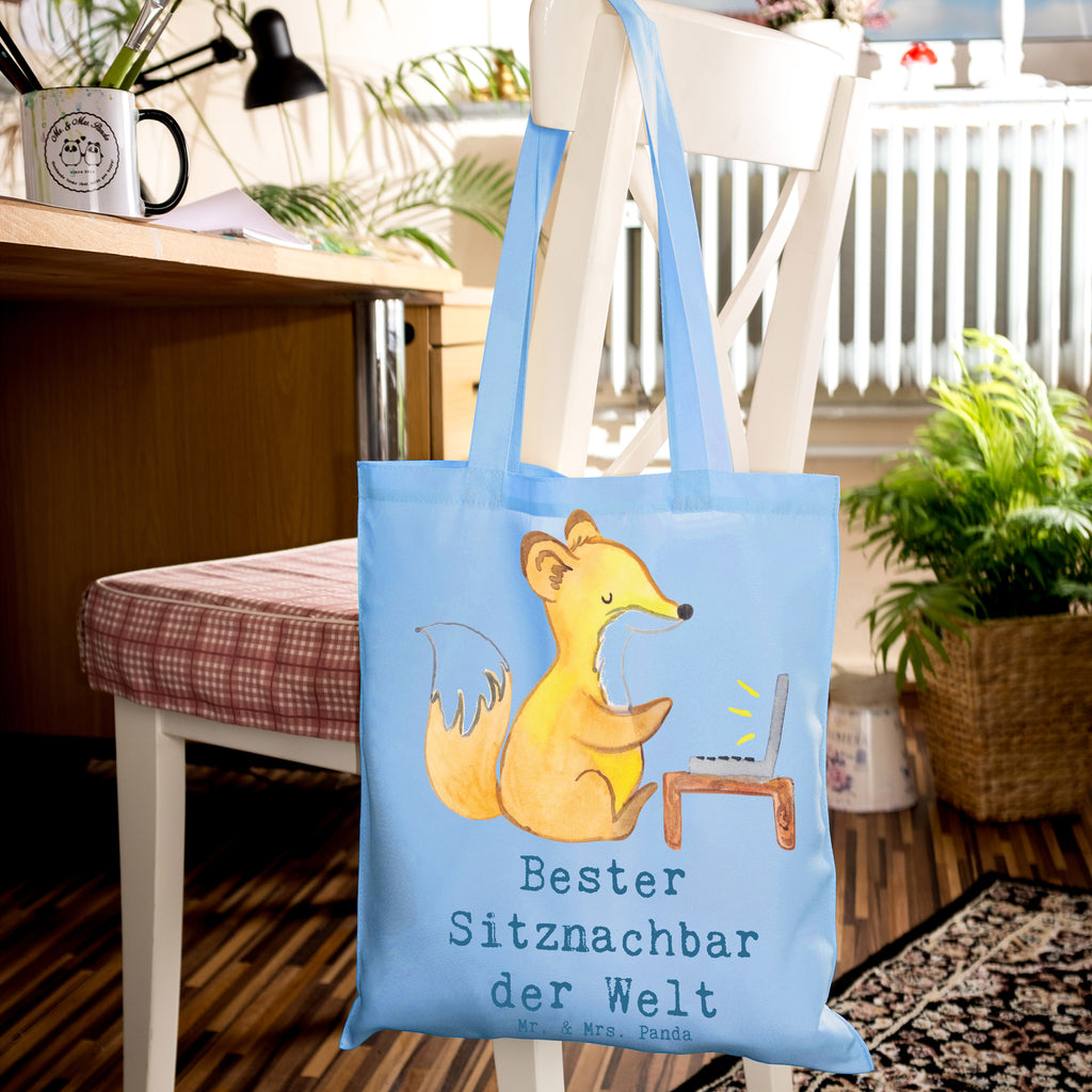 Tragetasche Fuchs Bester Sitznachbar der Welt Beuteltasche, Beutel, Einkaufstasche, Jutebeutel, Stoffbeutel, Tasche, Shopper, Umhängetasche, Strandtasche, Schultertasche, Stofftasche, Tragetasche, Badetasche, Jutetasche, Einkaufstüte, Laptoptasche, für, Dankeschön, Geschenk, Schenken, Geburtstag, Geburtstagsgeschenk, Geschenkidee, Danke, Bedanken, Mitbringsel, Freude machen, Geschenktipp, Sitznachbar, Stuhlnachbar, Nachbar, Uni, Universität, Seminar, Kommilitone, Tischnachbar, Schule, Mitschüler, Mitstudent, Hochschule