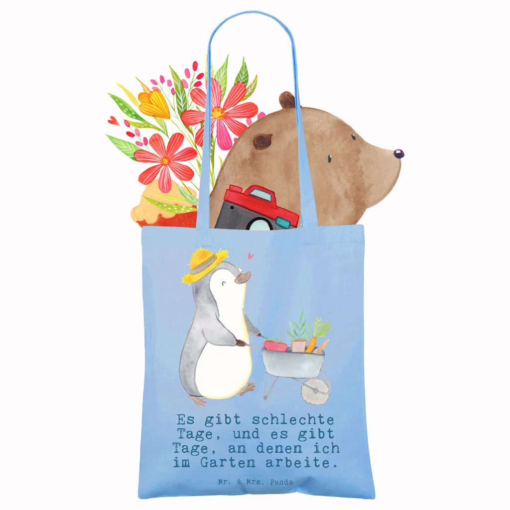 Tragetasche Pinguin Gartenarbeit Beuteltasche, Beutel, Einkaufstasche, Jutebeutel, Stoffbeutel, Tasche, Shopper, Umhängetasche, Strandtasche, Schultertasche, Stofftasche, Tragetasche, Badetasche, Jutetasche, Einkaufstüte, Laptoptasche, Geschenk, Sport, Sportart, Hobby, Schenken, Danke, Dankeschön, Auszeichnung, Gewinn, Sportler, Gartenarbeit, Urban gardening, Gärtnern, Gartenpflege