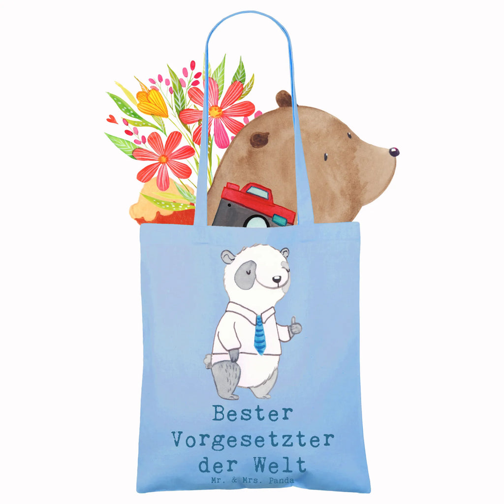 Tragetasche Panda Bester Vorgesetzter der Welt Beuteltasche, Beutel, Einkaufstasche, Jutebeutel, Stoffbeutel, Tasche, Shopper, Umhängetasche, Strandtasche, Schultertasche, Stofftasche, Tragetasche, Badetasche, Jutetasche, Einkaufstüte, Laptoptasche, für, Dankeschön, Geschenk, Schenken, Geburtstag, Geburtstagsgeschenk, Geschenkidee, Danke, Bedanken, Mitbringsel, Freude machen, Geschenktipp, Chef, Boss, Abschiedsgeschenk, Abteilungsleiter, Kollege, Vorgesetzter, Vorgesetzte, Arbeit, Leiter, Arbeitgeber, Führungskraft