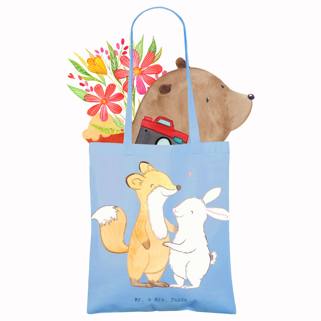 Tragetasche Fuchs Hase Freunde treffen Beuteltasche, Beutel, Einkaufstasche, Jutebeutel, Stoffbeutel, Tasche, Shopper, Umhängetasche, Strandtasche, Schultertasche, Stofftasche, Tragetasche, Badetasche, Jutetasche, Einkaufstüte, Laptoptasche, Geschenk, Sport, Sportart, Hobby, Schenken, Danke, Dankeschön, Auszeichnung, Gewinn, Sportler, Freunde treffen