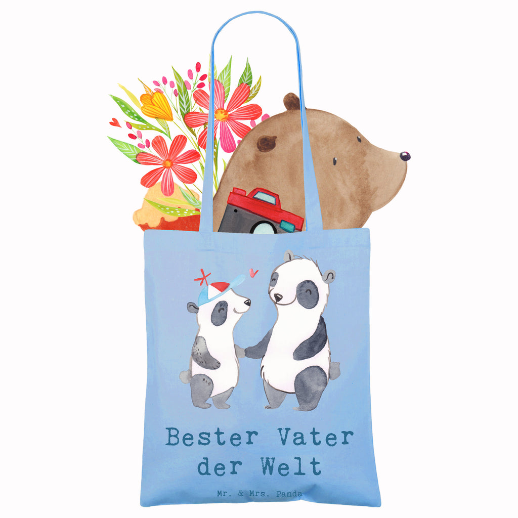 Tragetasche Panda Bester Vater der Welt Beuteltasche, Beutel, Einkaufstasche, Jutebeutel, Stoffbeutel, Tasche, Shopper, Umhängetasche, Strandtasche, Schultertasche, Stofftasche, Tragetasche, Badetasche, Jutetasche, Einkaufstüte, Laptoptasche, für, Dankeschön, Geschenk, Schenken, Geburtstag, Geburtstagsgeschenk, Geschenkidee, Danke, Bedanken, Mitbringsel, Freude machen, Geschenktipp, Vater, Papa, Dad, Daddy, Paps, Papi, Vati, Eltern, Geschenk Vater, Mann, Familie, Bester, Kleinigkeit