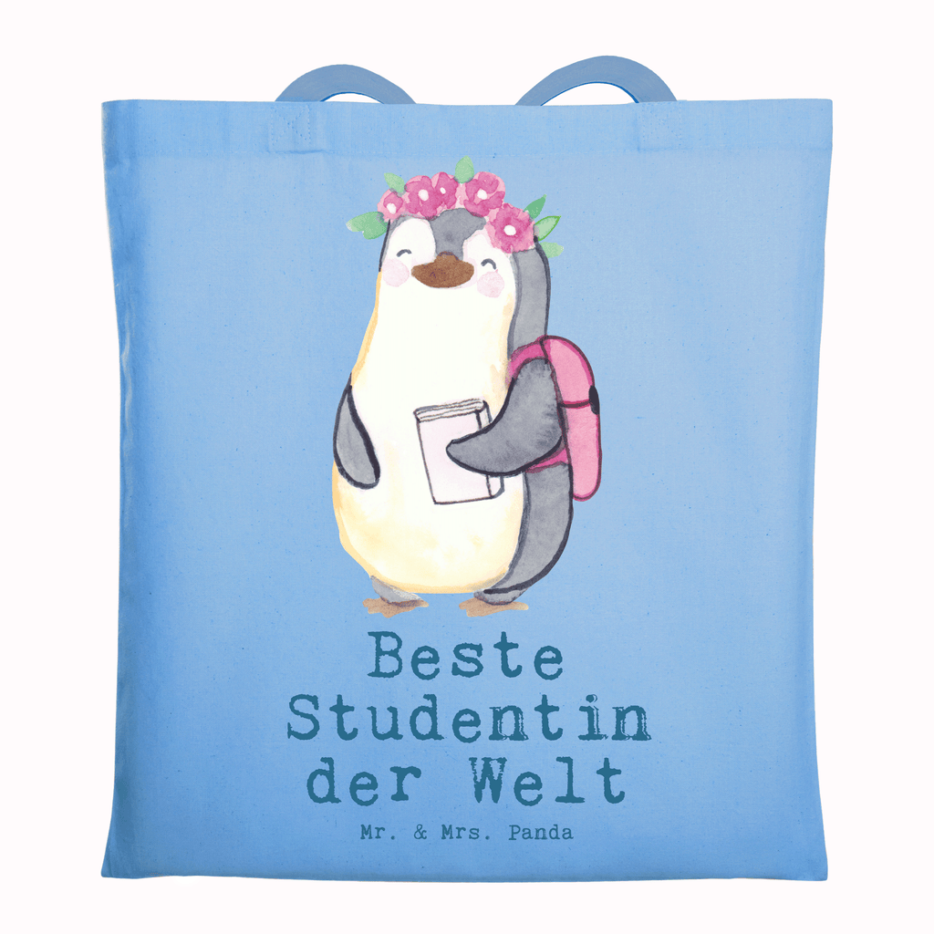 Tragetasche Pinguin Beste Studentin der Welt Beuteltasche, Beutel, Einkaufstasche, Jutebeutel, Stoffbeutel, Tasche, Shopper, Umhängetasche, Strandtasche, Schultertasche, Stofftasche, Tragetasche, Badetasche, Jutetasche, Einkaufstüte, Laptoptasche, für, Dankeschön, Geschenk, Schenken, Geburtstag, Geburtstagsgeschenk, Geschenkidee, Danke, Bedanken, Mitbringsel, Freude machen, Geschenktipp, Studentin, Studium, Tochter, Spaß, Musterschülerin, lustig, Studienabschluss, witzig, Universität, Abschluss, Alumni, Uni, Studenten, Hochschule