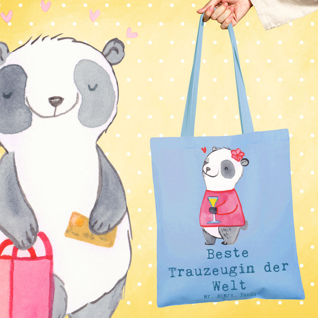 Tragetasche Panda Beste Trauzeugin der Welt Beuteltasche, Beutel, Einkaufstasche, Jutebeutel, Stoffbeutel, Tasche, Shopper, Umhängetasche, Strandtasche, Schultertasche, Stofftasche, Tragetasche, Badetasche, Jutetasche, Einkaufstüte, Laptoptasche, für, Dankeschön, Geschenk, Schenken, Geburtstag, Geburtstagsgeschenk, Geschenkidee, Danke, Bedanken, Mitbringsel, Freude machen, Geschenktipp, Trauzeugin, Trauhzeugin, Freundin, Hochzeit, Heirat, JGA, Trauung, Kirche, Standesamt, Braut