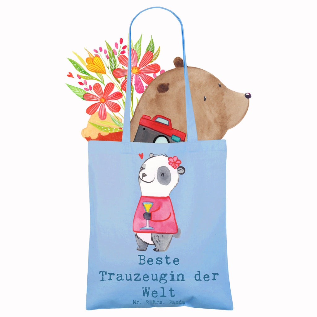 Tragetasche Panda Beste Trauzeugin der Welt Beuteltasche, Beutel, Einkaufstasche, Jutebeutel, Stoffbeutel, Tasche, Shopper, Umhängetasche, Strandtasche, Schultertasche, Stofftasche, Tragetasche, Badetasche, Jutetasche, Einkaufstüte, Laptoptasche, für, Dankeschön, Geschenk, Schenken, Geburtstag, Geburtstagsgeschenk, Geschenkidee, Danke, Bedanken, Mitbringsel, Freude machen, Geschenktipp, Trauzeugin, Trauhzeugin, Freundin, Hochzeit, Heirat, JGA, Trauung, Kirche, Standesamt, Braut