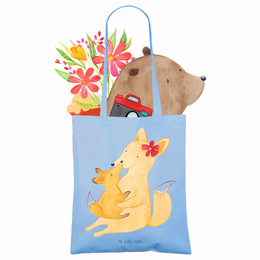 Tragetasche Fuchs Mama & Kind Beuteltasche, Beutel, Einkaufstasche, Jutebeutel, Stoffbeutel, Tasche, Shopper, Umhängetasche, Strandtasche, Schultertasche, Stofftasche, Tragetasche, Badetasche, Jutetasche, Einkaufstüte, Laptoptasche, Familie, Vatertag, Muttertag, Bruder, Schwester, Mama, Papa, Oma, Opa, Mutter, Tochter, Lieblingstochter, Beste Tochter, Geschenk