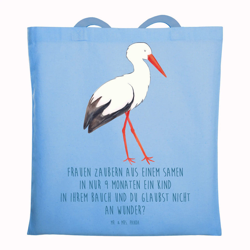 Tragetasche Storch Beuteltasche, Beutel, Einkaufstasche, Jutebeutel, Stoffbeutel, Tasche, Shopper, Umhängetasche, Strandtasche, Schultertasche, Stofftasche, Tragetasche, Badetasche, Jutetasche, Einkaufstüte, Laptoptasche, Tiermotive, Gute Laune, lustige Sprüche, Tiere, Storch, Störche, Schwangerschaft, Geburt, Mutter, Mütter, Mutter werden, Schwanger, Babybauch, Baby