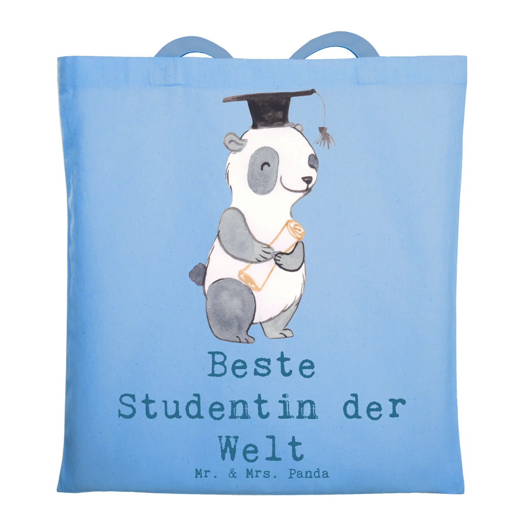 Tragetasche Panda Beste Studentin der Welt Beuteltasche, Beutel, Einkaufstasche, Jutebeutel, Stoffbeutel, Tasche, Shopper, Umhängetasche, Strandtasche, Schultertasche, Stofftasche, Tragetasche, Badetasche, Jutetasche, Einkaufstüte, Laptoptasche, für, Dankeschön, Geschenk, Schenken, Geburtstag, Geburtstagsgeschenk, Geschenkidee, Danke, Bedanken, Mitbringsel, Freude machen, Geschenktipp, Studentin, Studium, Tochter, Spaß, Musterschülerin, lustig, Studienabschluss, witzig, Universität, Abschluss, Alumni, Uni, Studenten, Hochschule