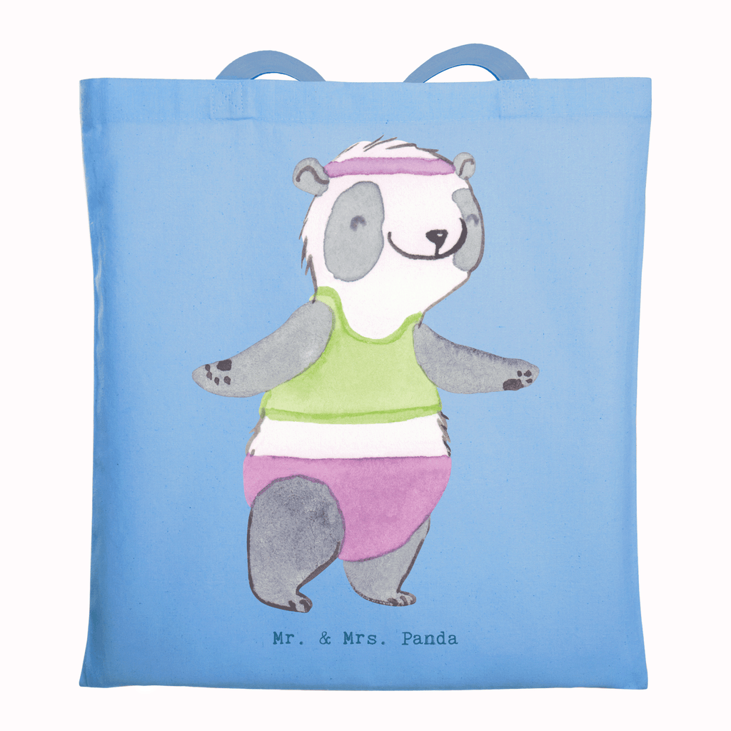 Tragetasche Panda Aerobic Beuteltasche, Beutel, Einkaufstasche, Jutebeutel, Stoffbeutel, Tasche, Shopper, Umhängetasche, Strandtasche, Schultertasche, Stofftasche, Tragetasche, Badetasche, Jutetasche, Einkaufstüte, Laptoptasche, Geschenk, Sport, Sportart, Hobby, Schenken, Danke, Dankeschön, Auszeichnung, Gewinn, Sportler, Aerobic, Aerobic Fitness, Fitnessstudio