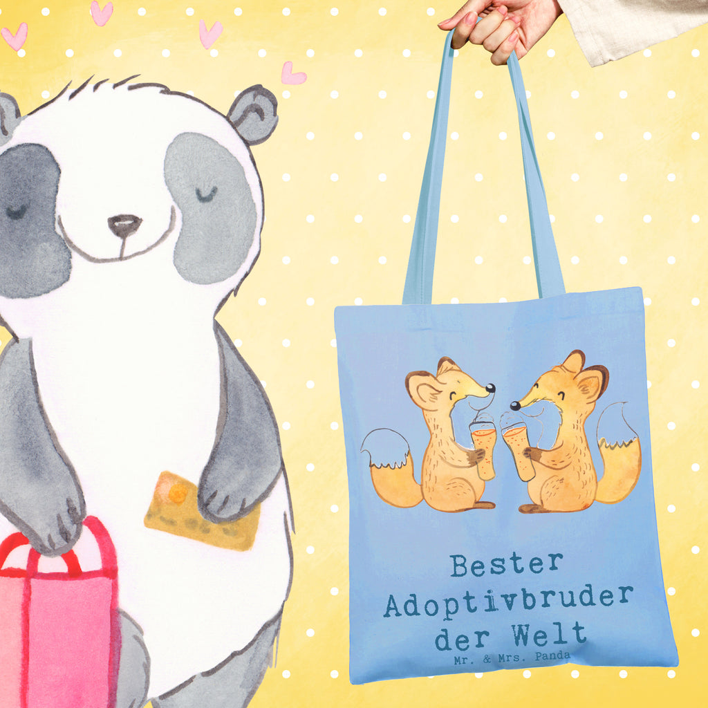 Tragetasche Fuchs Bester Adoptivbruder der Welt Beuteltasche, Beutel, Einkaufstasche, Jutebeutel, Stoffbeutel, Tasche, Shopper, Umhängetasche, Strandtasche, Schultertasche, Stofftasche, Tragetasche, Badetasche, Jutetasche, Einkaufstüte, Laptoptasche, für, Dankeschön, Geschenk, Schenken, Geburtstag, Geburtstagsgeschenk, Geschenkidee, Danke, Bedanken, Mitbringsel, Freude machen, Geschenktipp, Adoptivbruder, adoptiert, Bruder, Brudi, Geschwister, Bruderherz, Schwester, Familie, Kleinigkeit, Brother, Bester, Sohn