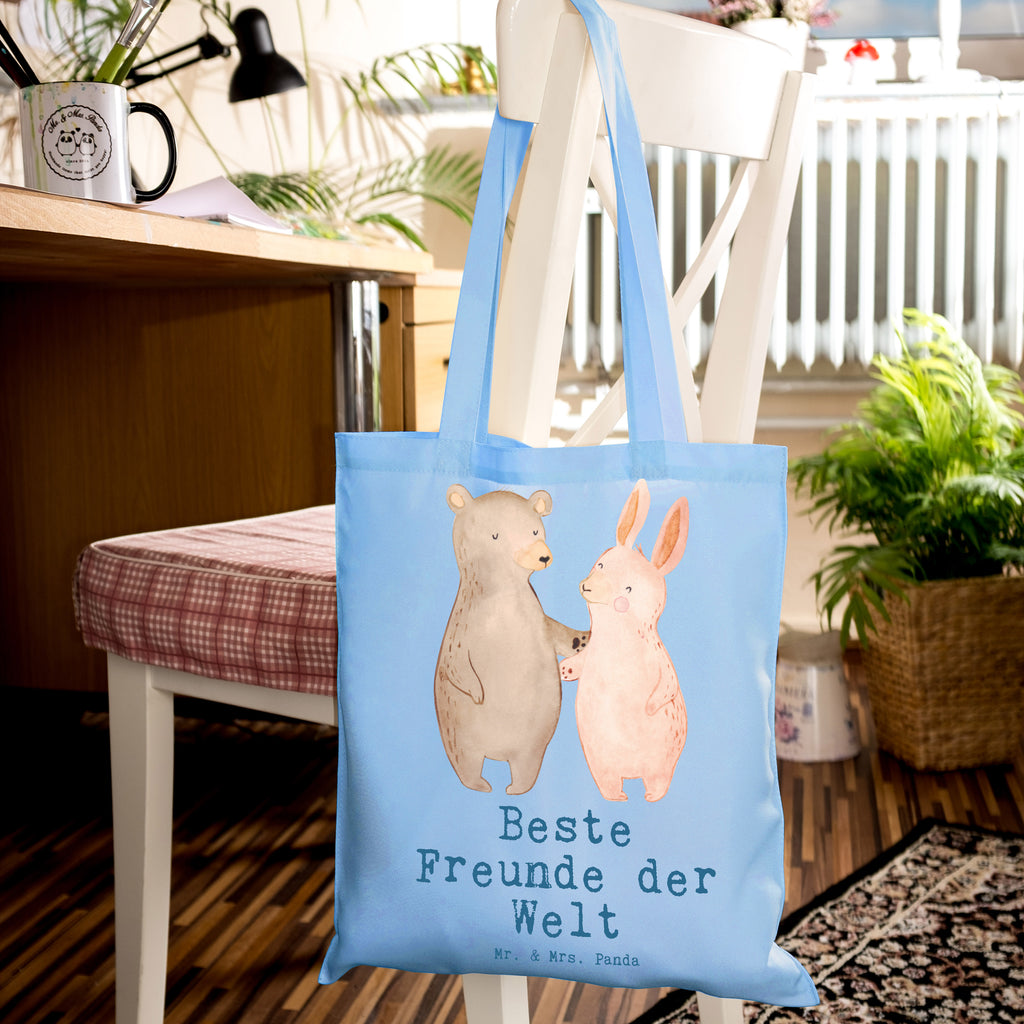 Tragetasche Hase Beste Freunde der Welt Beuteltasche, Beutel, Einkaufstasche, Jutebeutel, Stoffbeutel, Tasche, Shopper, Umhängetasche, Strandtasche, Schultertasche, Stofftasche, Tragetasche, Badetasche, Jutetasche, Einkaufstüte, Laptoptasche, für, Dankeschön, Geschenk, Schenken, Geburtstag, Geburtstagsgeschenk, Geschenkidee, Danke, Bedanken, Mitbringsel, Freude machen, Geschenktipp, Freunde, best friends, Freundschaft, Freundin, Freund, Clique, Kumpel, bae, bff