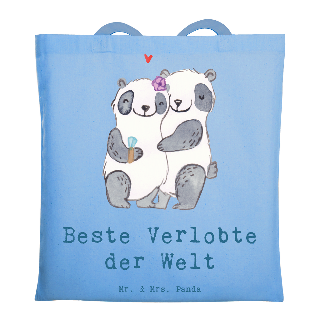 Tragetasche Panda Beste Verlobte der Welt Beuteltasche, Beutel, Einkaufstasche, Jutebeutel, Stoffbeutel, Tasche, Shopper, Umhängetasche, Strandtasche, Schultertasche, Stofftasche, Tragetasche, Badetasche, Jutetasche, Einkaufstüte, Laptoptasche, für, Dankeschön, Geschenk, Schenken, Geburtstag, Geburtstagsgeschenk, Geschenkidee, Danke, Bedanken, Mitbringsel, Freude machen, Geschenktipp, Verlobte, Verloben, Verlobung, Traumfrau, Frau, Freundin, Ehefrau, Zukünftige, Hochzeit, Ehe