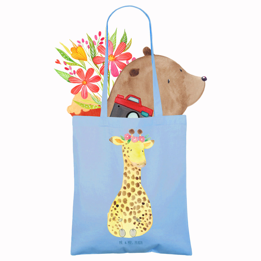 Tragetasche Giraffe Blumenkranz Beuteltasche, Beutel, Einkaufstasche, Jutebeutel, Stoffbeutel, Tasche, Shopper, Umhängetasche, Strandtasche, Schultertasche, Stofftasche, Tragetasche, Badetasche, Jutetasche, Einkaufstüte, Laptoptasche, Afrika, Wildtiere, Giraffe, Blumenkranz, Abenteurer, Selbstliebe, Freundin