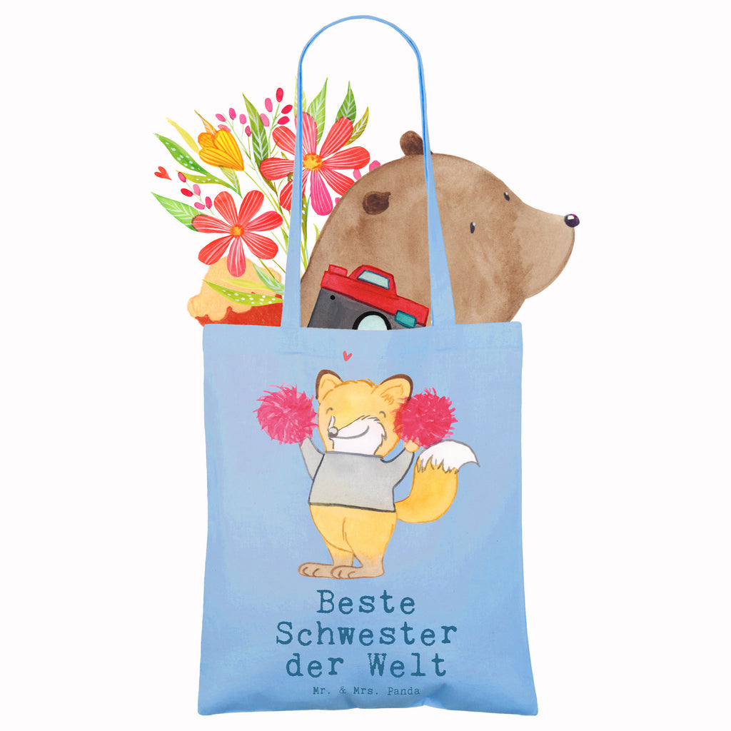 Tragetasche Fuchs Beste Schwester der Welt Beuteltasche, Beutel, Einkaufstasche, Jutebeutel, Stoffbeutel, Tasche, Shopper, Umhängetasche, Strandtasche, Schultertasche, Stofftasche, Tragetasche, Badetasche, Jutetasche, Einkaufstüte, Laptoptasche, für, Dankeschön, Geschenk, Schenken, Geburtstag, Geburtstagsgeschenk, Geschenkidee, Danke, Bedanken, Mitbringsel, Freude machen, Geschenktipp, Schwester, Geschwister, Schwesterherz, Sister, Familie, Kleinigkeit, Beste, Tochter