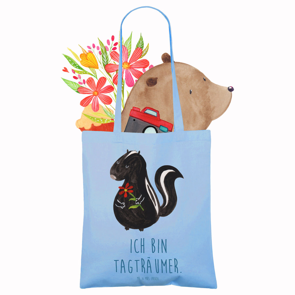 Tragetasche Stinktier Blume Beuteltasche, Beutel, Einkaufstasche, Jutebeutel, Stoffbeutel, Tasche, Shopper, Umhängetasche, Strandtasche, Schultertasche, Stofftasche, Tragetasche, Badetasche, Jutetasche, Einkaufstüte, Laptoptasche, Stinktier, Skunk, Wildtier, Raubtier, Stinker, Stinki, Tagträumer, verträumt, Dreams, Träume