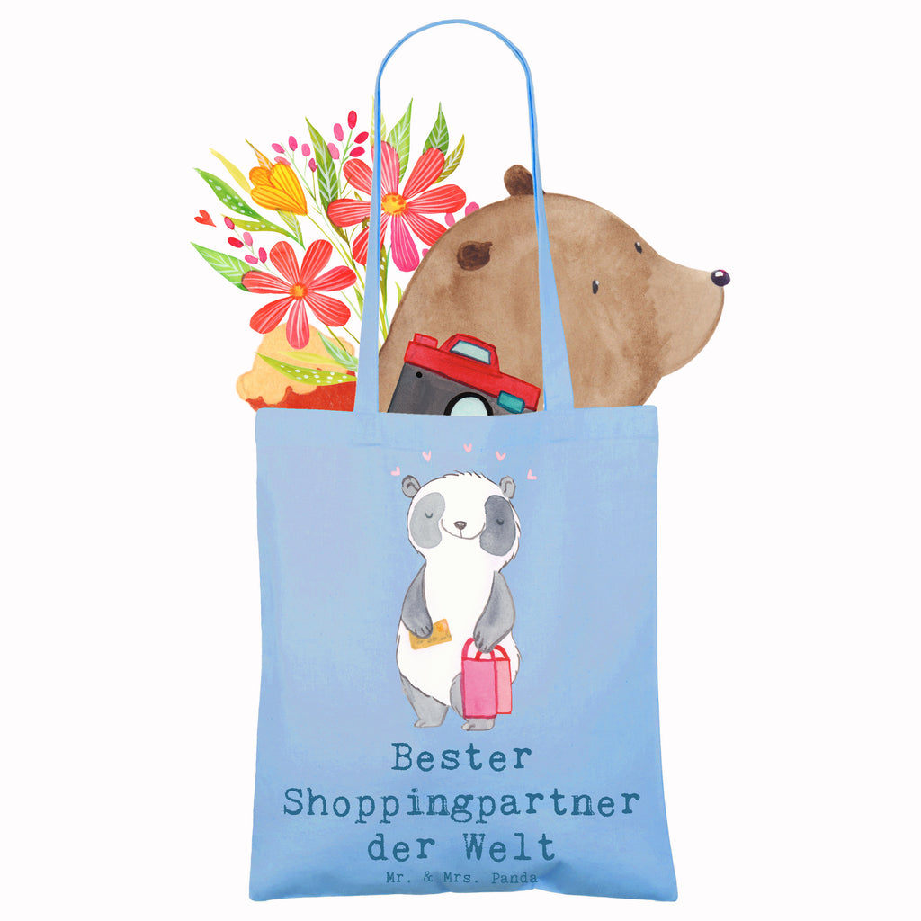 Tragetasche Panda Bester Shoppingpartner der Welt Beuteltasche, Beutel, Einkaufstasche, Jutebeutel, Stoffbeutel, Tasche, Shopper, Umhängetasche, Strandtasche, Schultertasche, Stofftasche, Tragetasche, Badetasche, Jutetasche, Einkaufstüte, Laptoptasche, für, Dankeschön, Geschenk, Schenken, Geburtstag, Geburtstagsgeschenk, Geschenkidee, Danke, Bedanken, Mitbringsel, Freude machen, Geschenktipp, Shoppingpartner, Shoppen, Begleitung, Partner, Freundin, Freund, bff, Shopping, Einkaufen, Shopping-Queen, Queen, Bester