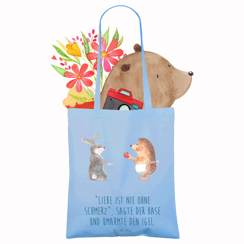 Tragetasche Hase Igel Beuteltasche, Beutel, Einkaufstasche, Jutebeutel, Stoffbeutel, Tasche, Shopper, Umhängetasche, Strandtasche, Schultertasche, Stofftasche, Tragetasche, Badetasche, Jutetasche, Einkaufstüte, Laptoptasche, Tiermotive, Gute Laune, lustige Sprüche, Tiere, Igel und Hase, Igel, Hase, Liebe Spruch, Liebeskummer Geschenk, Herzschmerz, Trösten, Trennungsschmerz, Spruch romantisch