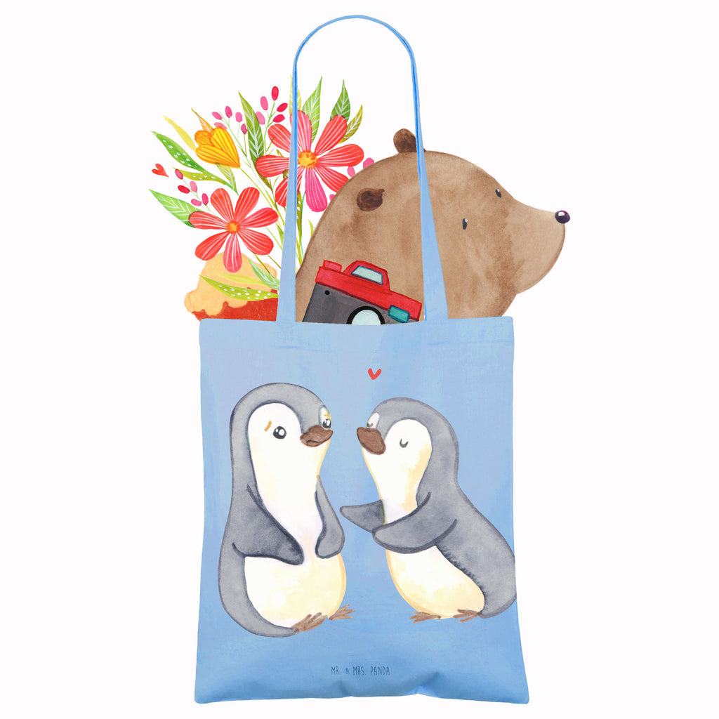 Tragetasche Pinguine trösten Beuteltasche, Beutel, Einkaufstasche, Jutebeutel, Stoffbeutel, Tasche, Shopper, Umhängetasche, Strandtasche, Schultertasche, Stofftasche, Tragetasche, Badetasche, Jutetasche, Einkaufstüte, Laptoptasche, Liebe, Partner, Freund, Freundin, Ehemann, Ehefrau, Heiraten, Verlobung, Heiratsantrag, Liebesgeschenk, Jahrestag, Hocheitstag, Valentinstag, Geschenk für Frauen, Hochzeitstag, Mitbringsel, Geschenk für Freundin, Geschenk für Partner, Liebesbeweis, für Männer, für Ehemann