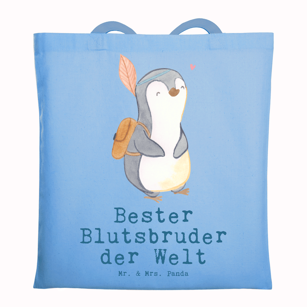 Tragetasche Pinguin Bester Blutsbruder der Welt Beuteltasche, Beutel, Einkaufstasche, Jutebeutel, Stoffbeutel, Tasche, Shopper, Umhängetasche, Strandtasche, Schultertasche, Stofftasche, Tragetasche, Badetasche, Jutetasche, Einkaufstüte, Laptoptasche, für, Dankeschön, Geschenk, Schenken, Geburtstag, Geburtstagsgeschenk, Geschenkidee, Danke, Bedanken, Mitbringsel, Freude machen, Geschenktipp, Blutsbruder, Blutsgeschwister, Freund, Brüder, Geschwister, Bruderherz, Brother, Familie, Kleinigkeit, Bester, Sido