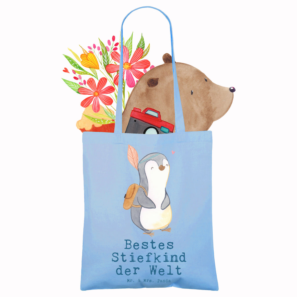 Tragetasche Pinguin Bestes Stiefkind der Welt Beuteltasche, Beutel, Einkaufstasche, Jutebeutel, Stoffbeutel, Tasche, Shopper, Umhängetasche, Strandtasche, Schultertasche, Stofftasche, Tragetasche, Badetasche, Jutetasche, Einkaufstüte, Laptoptasche, für, Dankeschön, Geschenk, Schenken, Geburtstag, Geburtstagsgeschenk, Geschenkidee, Danke, Bedanken, Mitbringsel, Freude machen, Geschenktipp, Stiefkind, angeheiratet, Kinder, Kind, Kid, Kids, Kiddy, Bestes, Tochter, Sohn, Nachwuchs, Geburt, Liebling, Taufe