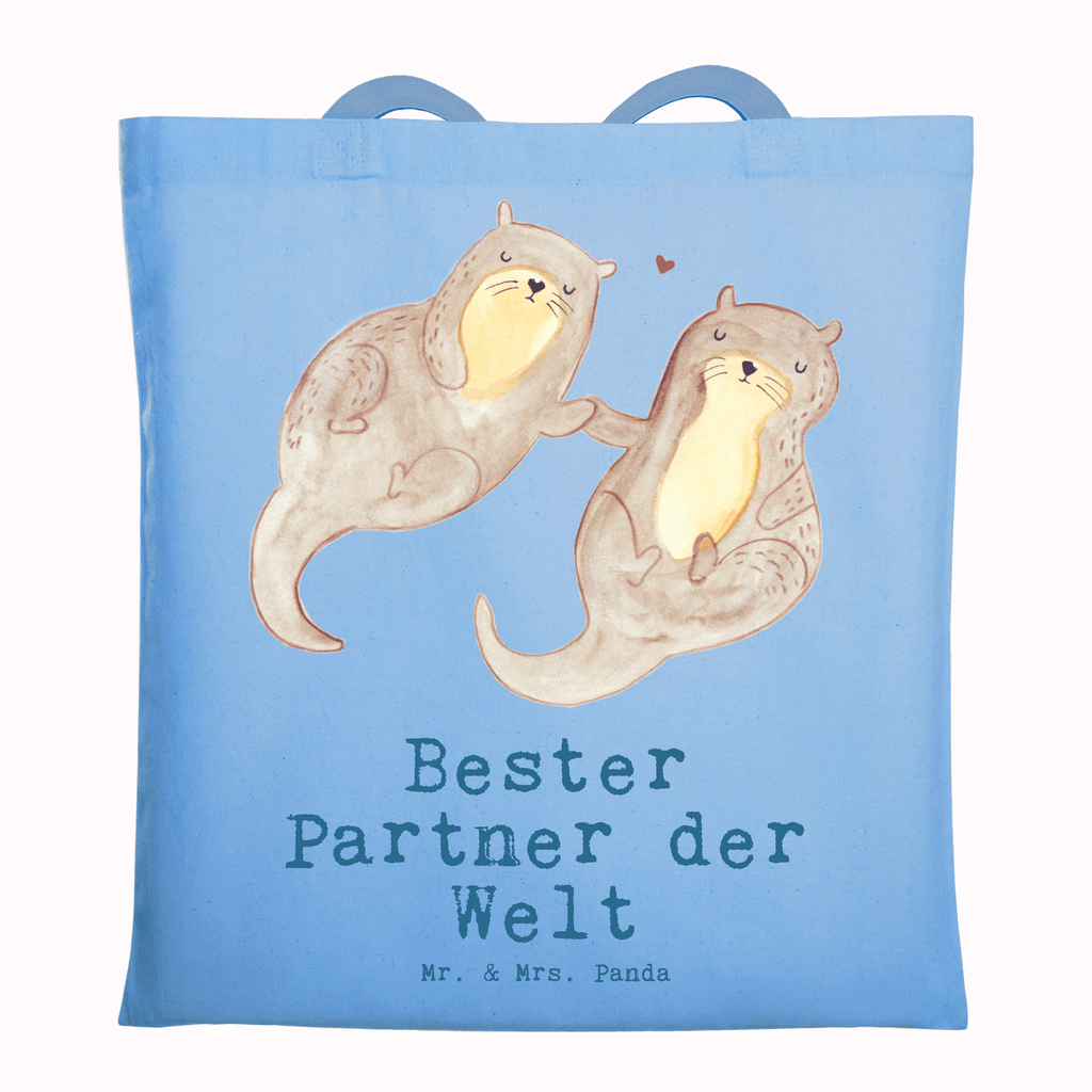 Tragetasche Otter Bester Partner der Welt Beuteltasche, Beutel, Einkaufstasche, Jutebeutel, Stoffbeutel, Tasche, Shopper, Umhängetasche, Strandtasche, Schultertasche, Stofftasche, Tragetasche, Badetasche, Jutetasche, Einkaufstüte, Laptoptasche, für, Dankeschön, Geschenk, Schenken, Geburtstag, Geburtstagsgeschenk, Geschenkidee, Danke, Bedanken, Mitbringsel, Freude machen, Geschenktipp, Partner, Ehepartner, Mann, Frau, Ehefrau, Ehemann. Freundin, Freund, Lebensgefährte, Paar, Liebe