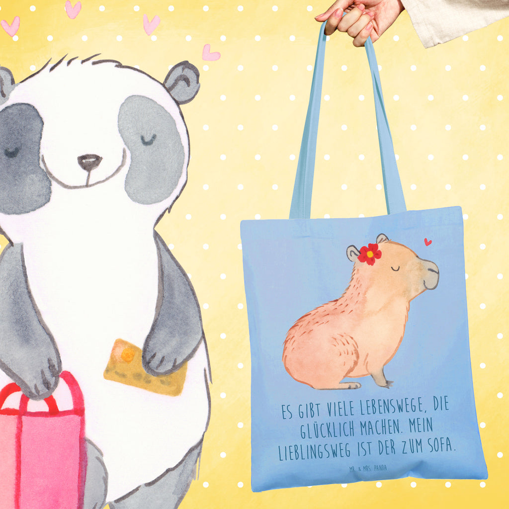 Tragetasche Capybara Blume Beuteltasche, Beutel, Einkaufstasche, Jutebeutel, Stoffbeutel, Tasche, Shopper, Umhängetasche, Strandtasche, Schultertasche, Stofftasche, Tragetasche, Badetasche, Jutetasche, Einkaufstüte, Laptoptasche, Tiermotive, Gute Laune, lustige Sprüche, Tiere, Capybara