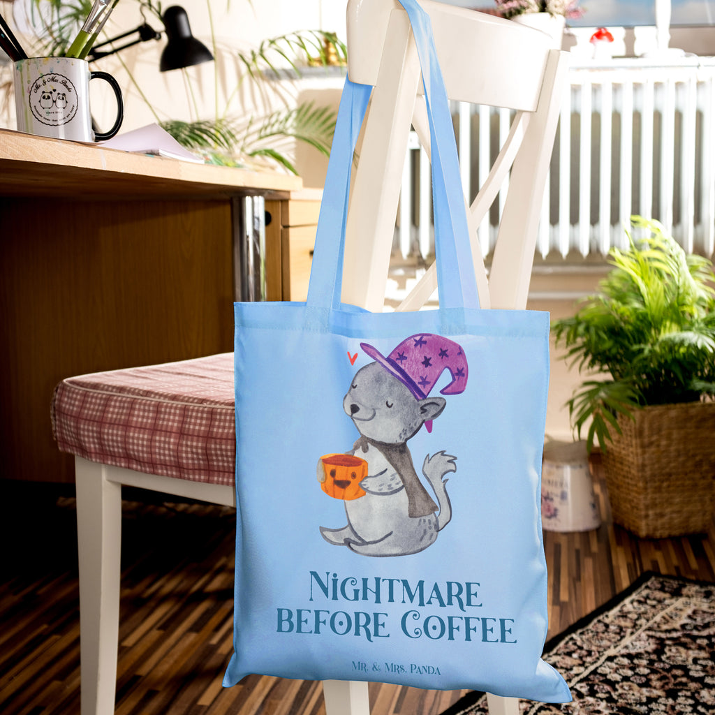 Tragetasche Kater Kaffee Beuteltasche, Beutel, Einkaufstasche, Jutebeutel, Stoffbeutel, Tasche, Shopper, Umhängetasche, Strandtasche, Schultertasche, Stofftasche, Tragetasche, Badetasche, Jutetasche, Einkaufstüte, Laptoptasche, Halloween, Deko, Martinssingen, Dekoration, Geschenke, Schenken, Hexe, Kater, Kaffee, Magie