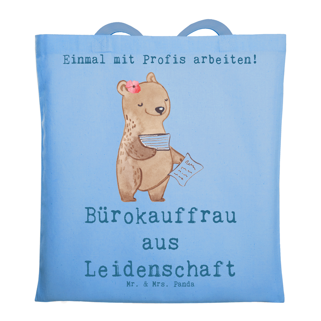 Tragetasche Bürokauffrau aus Leidenschaft Beuteltasche, Beutel, Einkaufstasche, Jutebeutel, Stoffbeutel, Tasche, Shopper, Umhängetasche, Strandtasche, Schultertasche, Stofftasche, Tragetasche, Badetasche, Jutetasche, Einkaufstüte, Laptoptasche, Beruf, Ausbildung, Jubiläum, Abschied, Rente, Kollege, Kollegin, Geschenk, Schenken, Arbeitskollege, Mitarbeiter, Firma, Danke, Dankeschön, Bürokauffrau, Kauffrau für Büromanagement