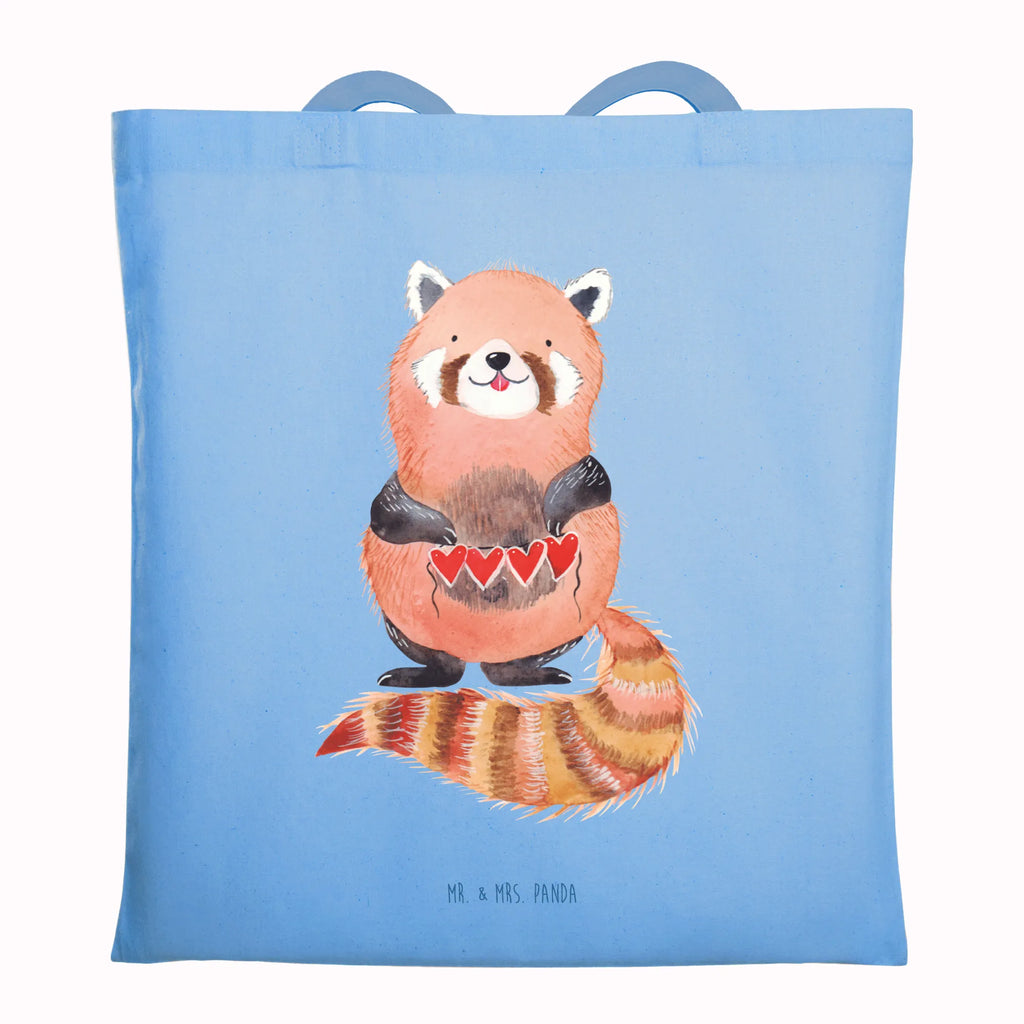 Tragetasche Roter Panda Beuteltasche, Beutel, Einkaufstasche, Jutebeutel, Stoffbeutel, Tasche, Shopper, Umhängetasche, Strandtasche, Schultertasche, Stofftasche, Tragetasche, Badetasche, Jutetasche, Einkaufstüte, Laptoptasche, Tiermotive, Gute Laune, lustige Sprüche, Tiere, Panda, Liebe, Rot, Herz, Liebling, Lieblingsmensch