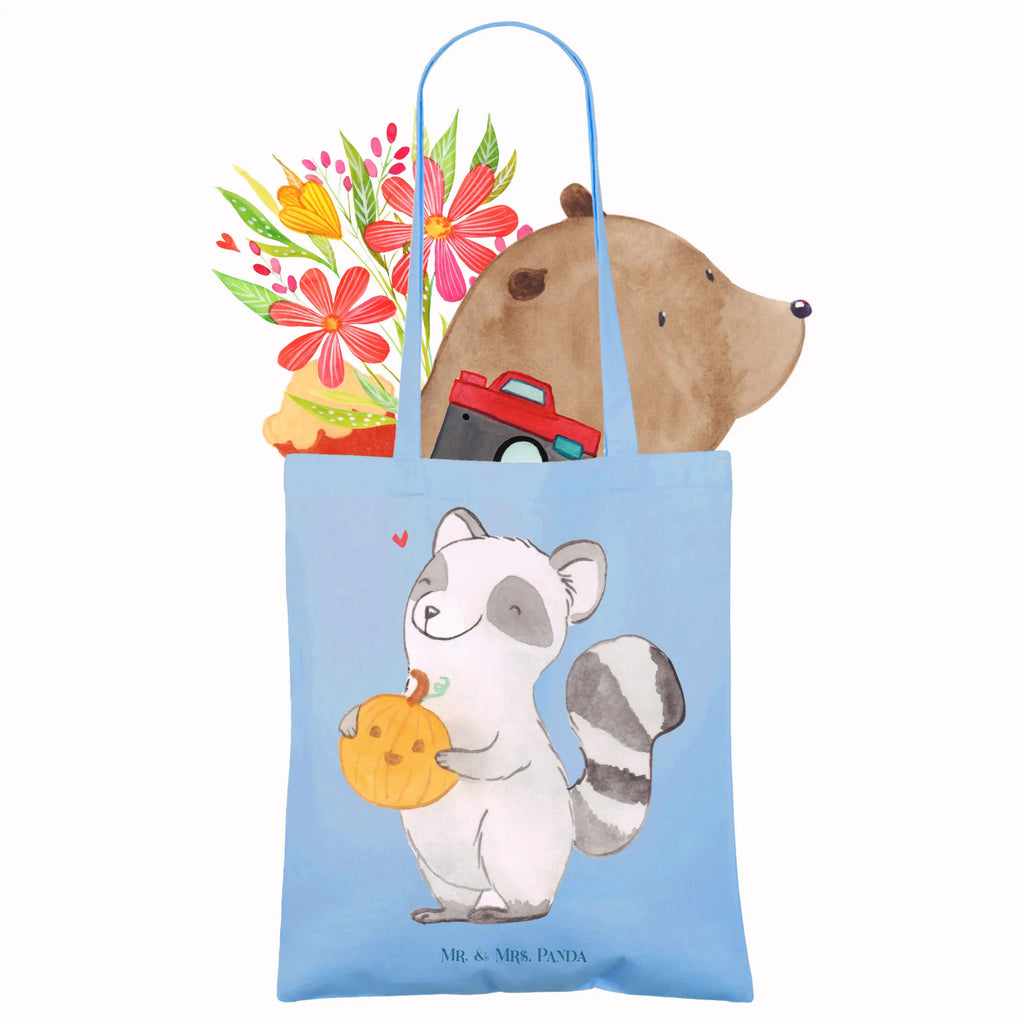 Tragetasche Waschbär Kürbis Beuteltasche, Beutel, Einkaufstasche, Jutebeutel, Stoffbeutel, Tasche, Shopper, Umhängetasche, Strandtasche, Schultertasche, Stofftasche, Tragetasche, Badetasche, Jutetasche, Einkaufstüte, Laptoptasche, Halloween, Deko, Martinssingen, Dekoration, Geschenke, Schenken, Halloween Deko, Trick or Treat, Süßes sonst gibt's saures, Waschbär, Kürbis