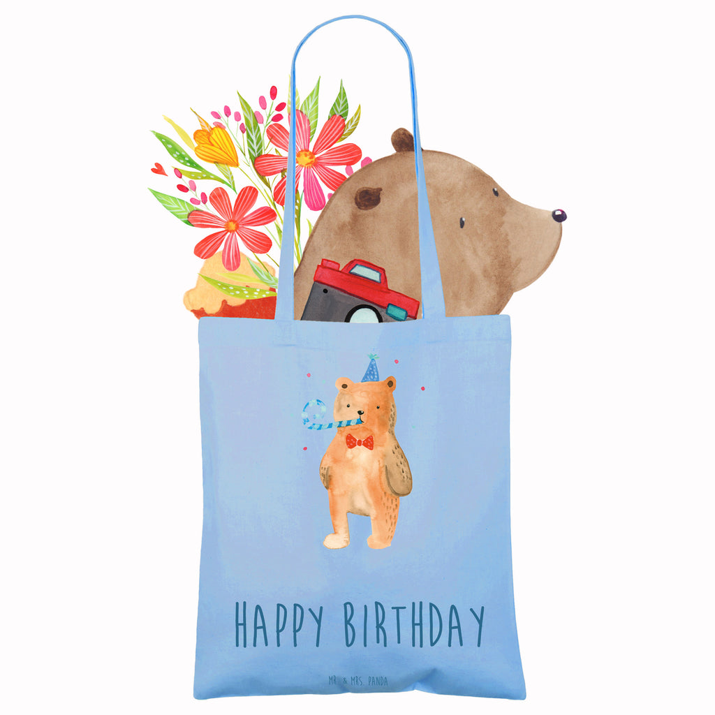 Tragetasche Birthday Bär Beuteltasche, Beutel, Einkaufstasche, Jutebeutel, Stoffbeutel, Tasche, Shopper, Umhängetasche, Strandtasche, Schultertasche, Stofftasche, Tragetasche, Badetasche, Jutetasche, Einkaufstüte, Laptoptasche, Bär, Teddy, Teddybär, Happy Birthday, Alles Gute, Glückwunsch, Geburtstag