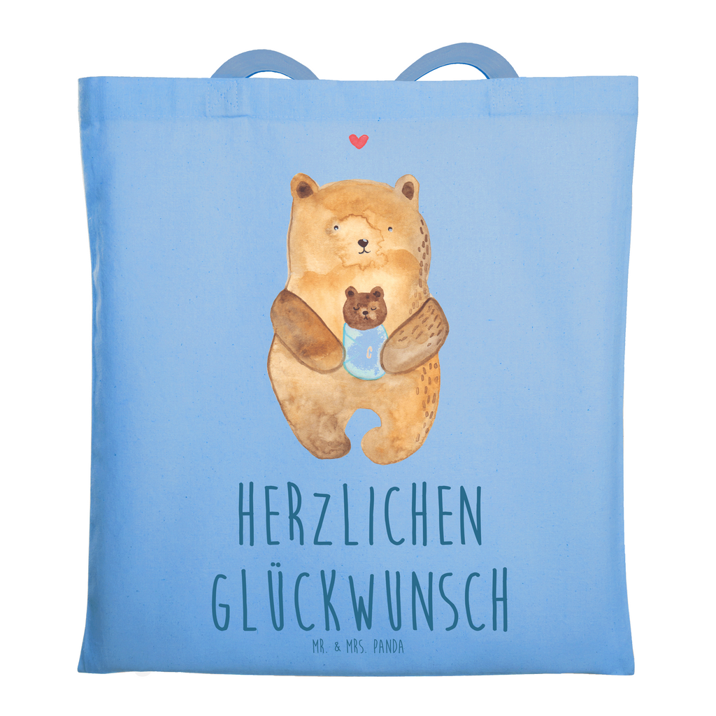 Tragetasche Bär Baby Beuteltasche, Beutel, Einkaufstasche, Jutebeutel, Stoffbeutel, Tasche, Shopper, Umhängetasche, Strandtasche, Schultertasche, Stofftasche, Tragetasche, Badetasche, Jutetasche, Einkaufstüte, Laptoptasche, Bär, Teddy, Teddybär, Eltern, Mutter, Baby, Taufe, Geburt, Nichte, Neffe, Enkel, Enkelin, Täufling, Geburtstag, Glückwunsch