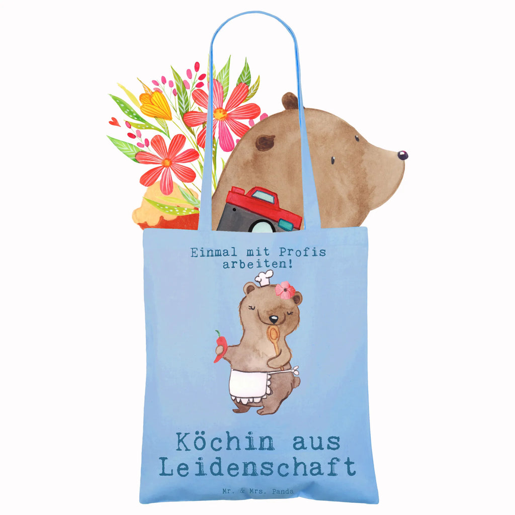 Tragetasche Köchin aus Leidenschaft Beuteltasche, Beutel, Einkaufstasche, Jutebeutel, Stoffbeutel, Tasche, Shopper, Umhängetasche, Strandtasche, Schultertasche, Stofftasche, Tragetasche, Badetasche, Jutetasche, Einkaufstüte, Laptoptasche, Beruf, Ausbildung, Jubiläum, Abschied, Rente, Kollege, Kollegin, Geschenk, Schenken, Arbeitskollege, Mitarbeiter, Firma, Danke, Dankeschön, Köchin, Chefköchin, Küchenchefin, Küchenmeisterin, Schiffsköchin, Sterneköchin, Fernsehköchin, Restaurant