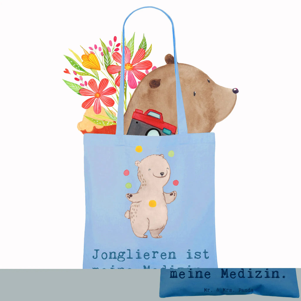 Tragetasche Bär Jonglieren Beuteltasche, Beutel, Einkaufstasche, Jutebeutel, Stoffbeutel, Tasche, Shopper, Umhängetasche, Strandtasche, Schultertasche, Stofftasche, Tragetasche, Badetasche, Jutetasche, Einkaufstüte, Laptoptasche, Geschenk, Sport, Sportart, Hobby, Schenken, Danke, Dankeschön, Auszeichnung, Gewinn, Sportler, Jonglieren, Jongleur, Zirkus, Artistik