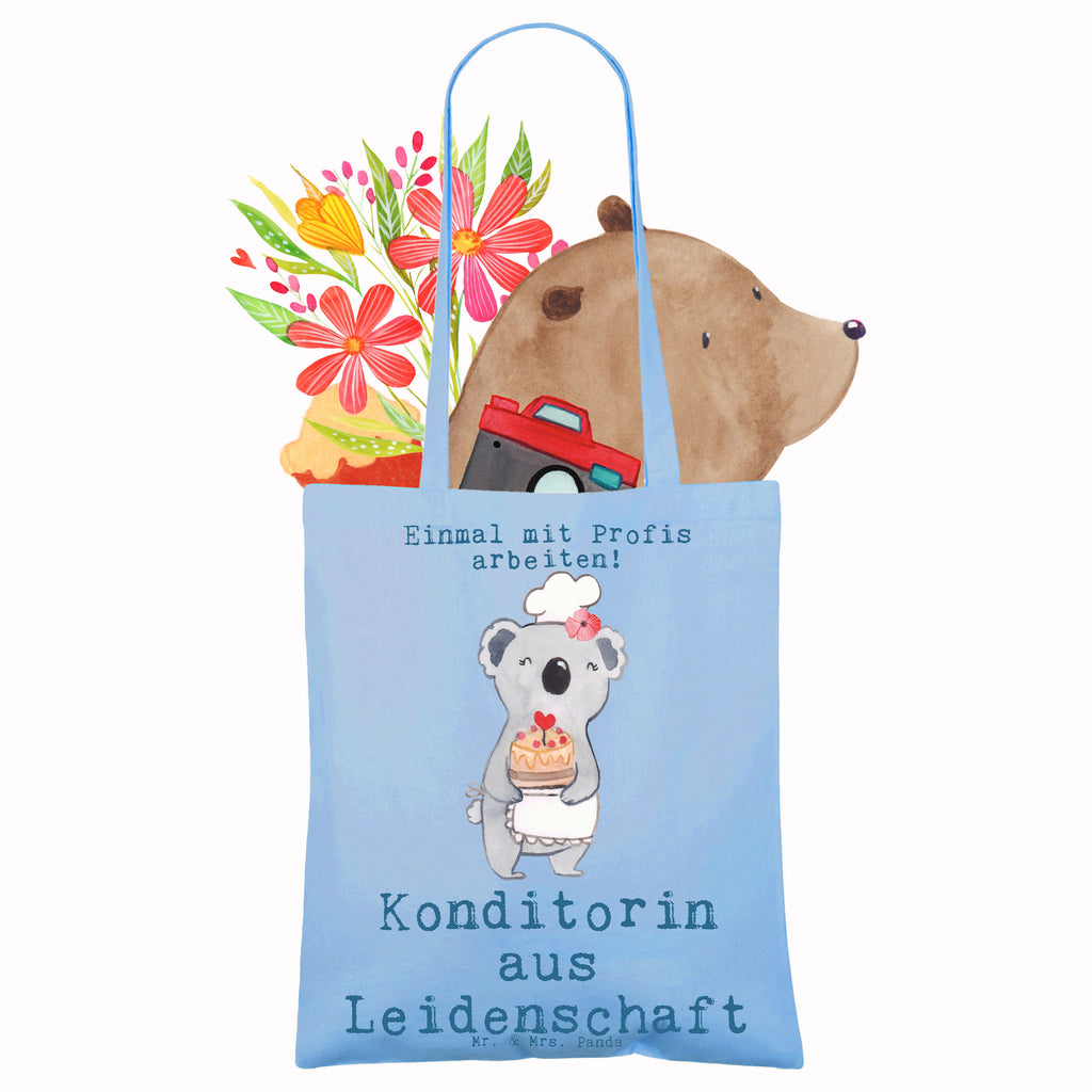 Tragetasche Konditorin aus Leidenschaft Beuteltasche, Beutel, Einkaufstasche, Jutebeutel, Stoffbeutel, Tasche, Shopper, Umhängetasche, Strandtasche, Schultertasche, Stofftasche, Tragetasche, Badetasche, Jutetasche, Einkaufstüte, Laptoptasche, Beruf, Ausbildung, Jubiläum, Abschied, Rente, Kollege, Kollegin, Geschenk, Schenken, Arbeitskollege, Mitarbeiter, Firma, Danke, Dankeschön, Konditorin, Kuchenbäckerin, Patissierin, Confiseurin, Bäckerin