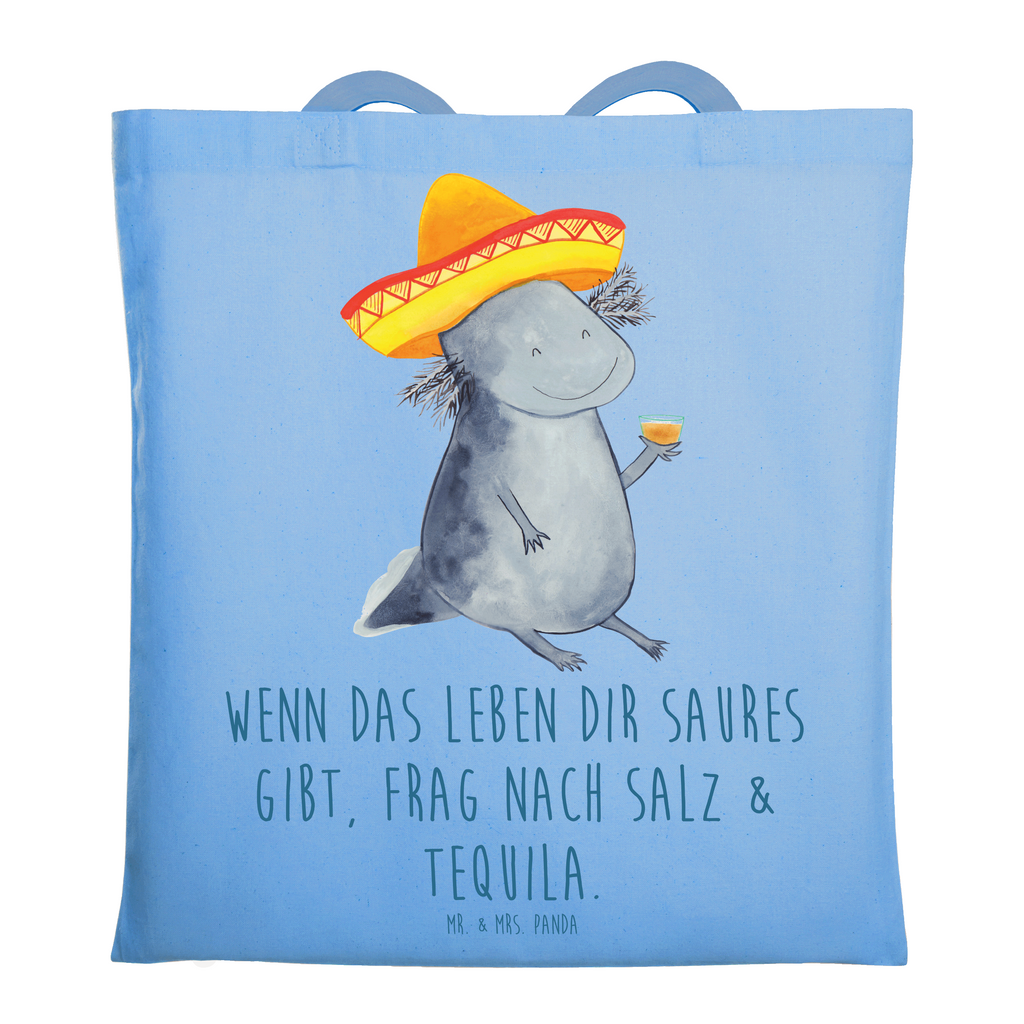 Tragetasche Axolotl Tequila Beuteltasche, Beutel, Einkaufstasche, Jutebeutel, Stoffbeutel, Tasche, Shopper, Umhängetasche, Strandtasche, Schultertasche, Stofftasche, Tragetasche, Badetasche, Jutetasche, Einkaufstüte, Laptoptasche, Axolotl, Molch, Mexico, Mexiko, Sombrero, Zitrone, Tequila, Motivation, Spruch, Schwanzlurch, Lurch, Lurche, Axolot, Feuerdrache, Feuersalamander