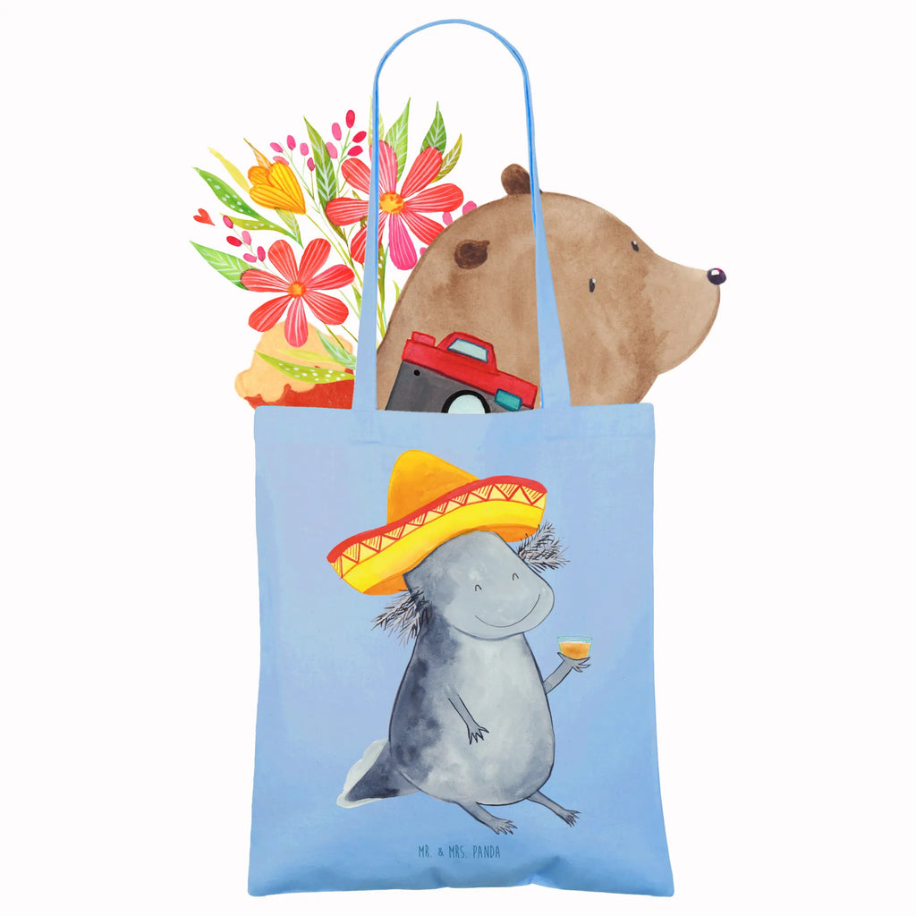 Tragetasche Axolotl Tequila Beuteltasche, Beutel, Einkaufstasche, Jutebeutel, Stoffbeutel, Tasche, Shopper, Umhängetasche, Strandtasche, Schultertasche, Stofftasche, Tragetasche, Badetasche, Jutetasche, Einkaufstüte, Laptoptasche, Axolotl, Molch, Mexico, Mexiko, Sombrero, Zitrone, Tequila, Motivation, Spruch, Schwanzlurch, Lurch, Lurche, Axolot, Feuerdrache, Feuersalamander