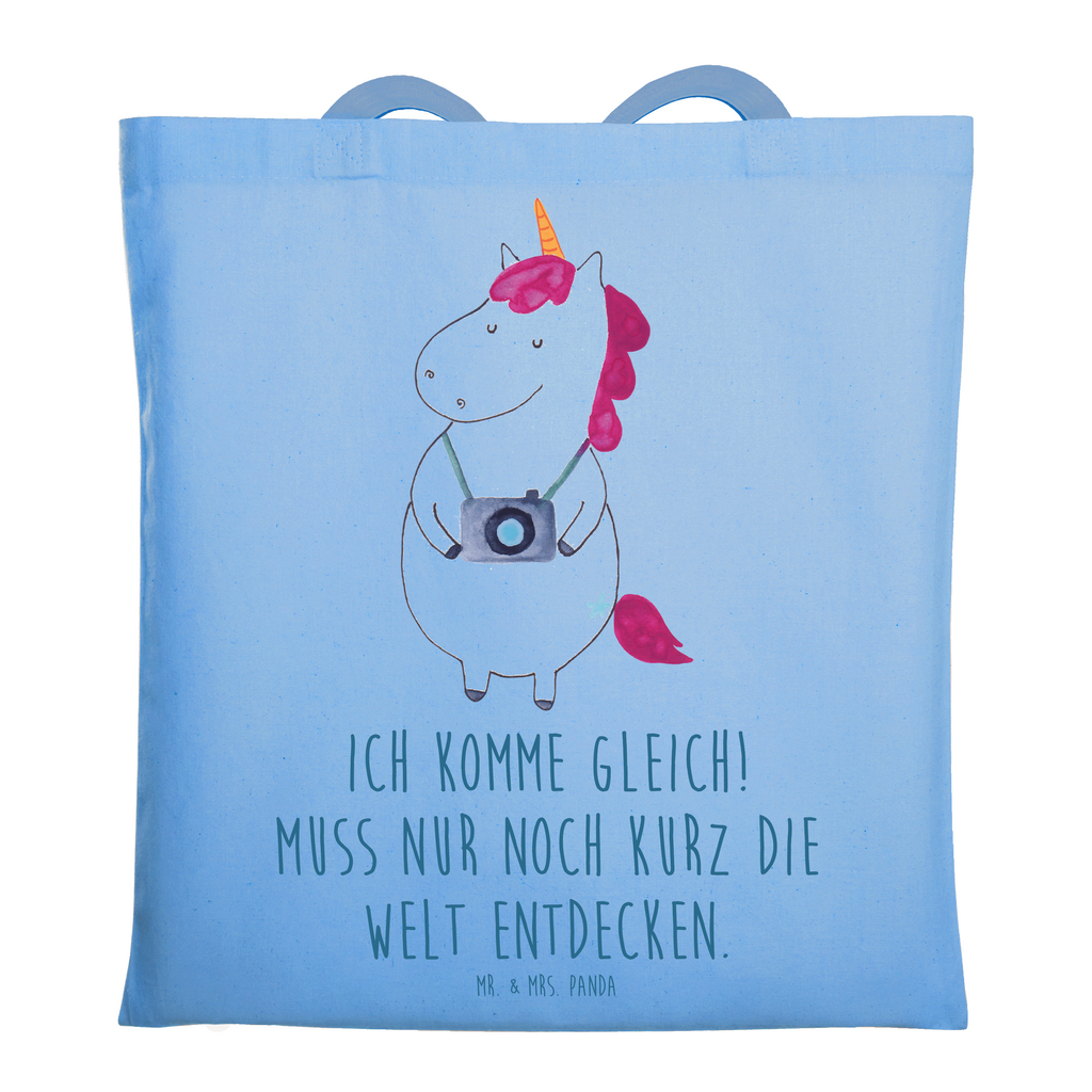 Tragetasche Einhorn Fotograf Beuteltasche, Beutel, Einkaufstasche, Jutebeutel, Stoffbeutel, Tasche, Shopper, Umhängetasche, Strandtasche, Schultertasche, Stofftasche, Tragetasche, Badetasche, Jutetasche, Einkaufstüte, Laptoptasche, Einhorn, Einhörner, Einhorn Deko, Pegasus, Unicorn, Fotograf, Fotografie, Kamera, Reisen, Weltreise, Weltenbummler, Urlaub, Tourist, Kurztrip, Reise, Städtereise