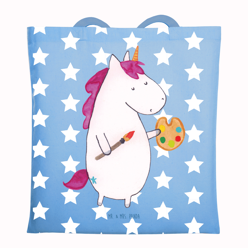 Tragetasche Einhorn Künstler Beuteltasche, Beutel, Einkaufstasche, Jutebeutel, Stoffbeutel, Tasche, Shopper, Umhängetasche, Strandtasche, Schultertasche, Stofftasche, Tragetasche, Badetasche, Jutetasche, Einkaufstüte, Laptoptasche, Einhorn, Einhörner, Einhorn Deko, Pegasus, Unicorn, Englisch, Künstler, Artist, Malen, Zeichnen, Welt, Farbe, Stift, Pinsel, Geschenk, Maler