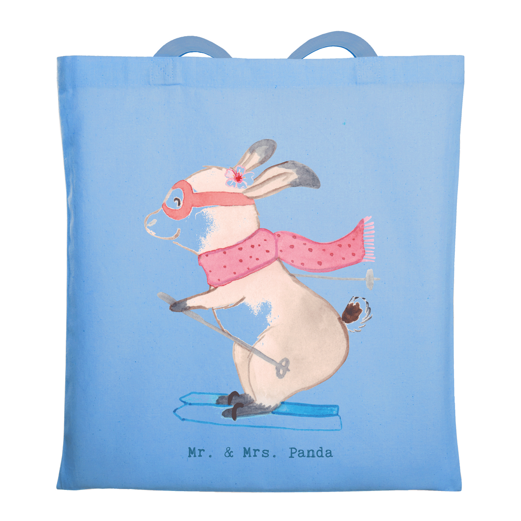 Tragetasche Hase Skifahren Beuteltasche, Beutel, Einkaufstasche, Jutebeutel, Stoffbeutel, Tasche, Shopper, Umhängetasche, Strandtasche, Schultertasche, Stofftasche, Tragetasche, Badetasche, Jutetasche, Einkaufstüte, Laptoptasche, Geschenk, Sport, Sportart, Hobby, Schenken, Danke, Dankeschön, Auszeichnung, Gewinn, Sportler, Ski fahren, Skifahren, Skisport, Skiwettbewerb, Skirennen