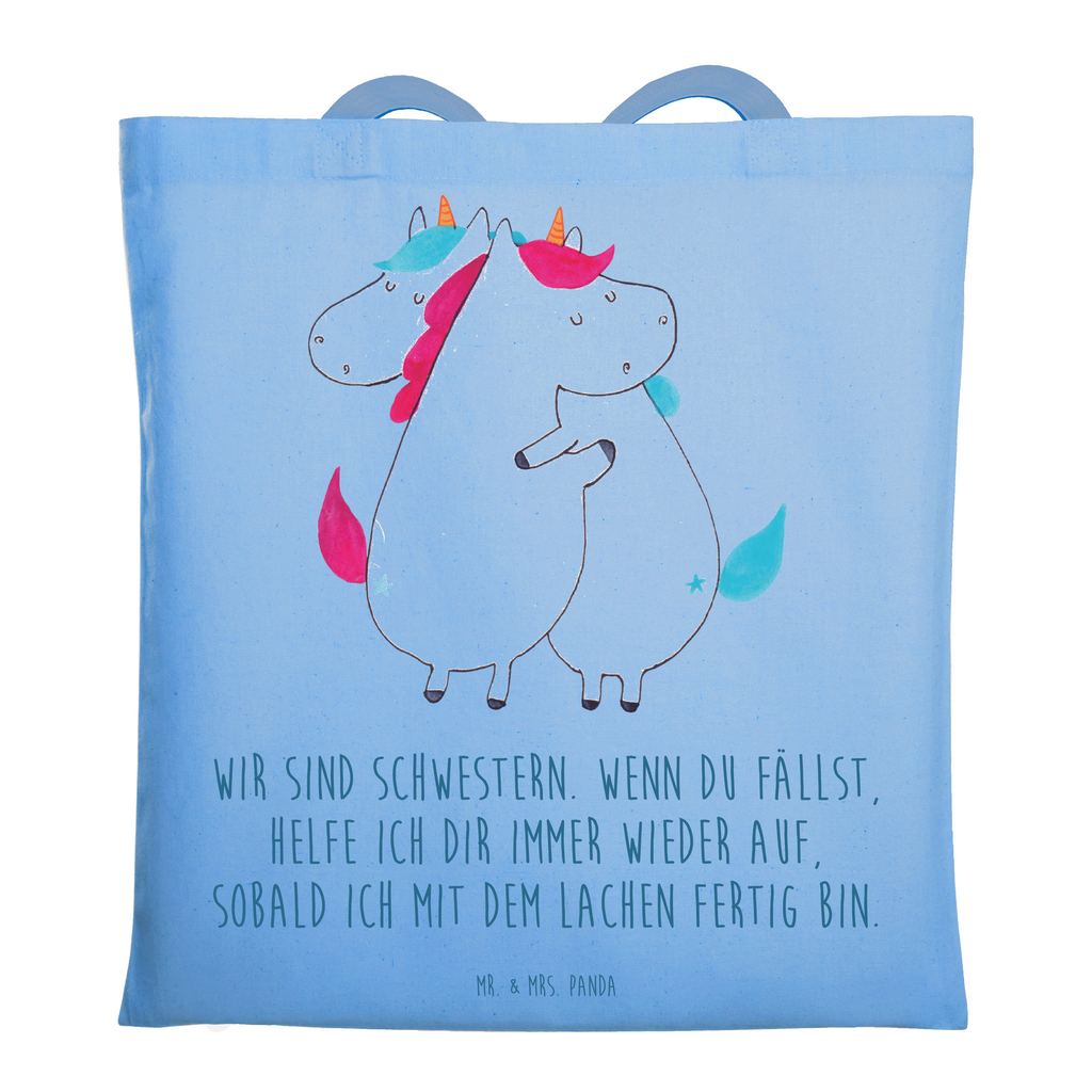 Tragetasche Einhörner Umarmen Beuteltasche, Beutel, Einkaufstasche, Jutebeutel, Stoffbeutel, Tasche, Shopper, Umhängetasche, Strandtasche, Schultertasche, Stofftasche, Tragetasche, Badetasche, Jutetasche, Einkaufstüte, Laptoptasche, Einhorn, Einhörner, Einhorn Deko, Pegasus, Unicorn, Freundinnen, Freundin, BFF, Schwester, Schwestern, Familie, Geschwister, Sister, Liebe