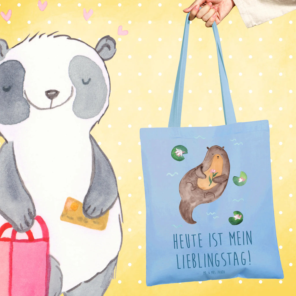 Tragetasche Otter Seerose Beuteltasche, Beutel, Einkaufstasche, Jutebeutel, Stoffbeutel, Tasche, Shopper, Umhängetasche, Strandtasche, Schultertasche, Stofftasche, Tragetasche, Badetasche, Jutetasche, Einkaufstüte, Laptoptasche, Otter, Fischotter, Seeotter, Otter Seeotter See Otter