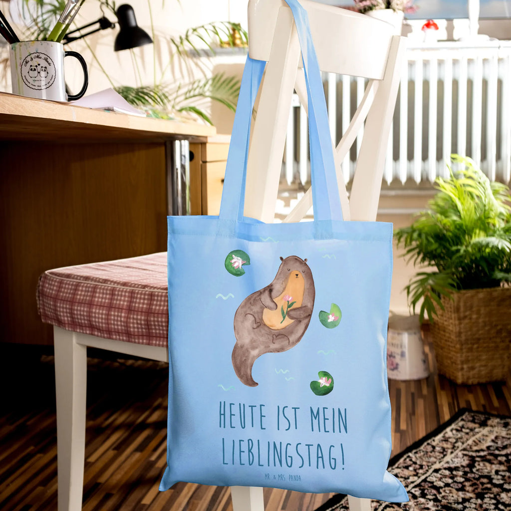 Tragetasche Otter Seerose Beuteltasche, Beutel, Einkaufstasche, Jutebeutel, Stoffbeutel, Tasche, Shopper, Umhängetasche, Strandtasche, Schultertasche, Stofftasche, Tragetasche, Badetasche, Jutetasche, Einkaufstüte, Laptoptasche, Otter, Fischotter, Seeotter, Otter Seeotter See Otter