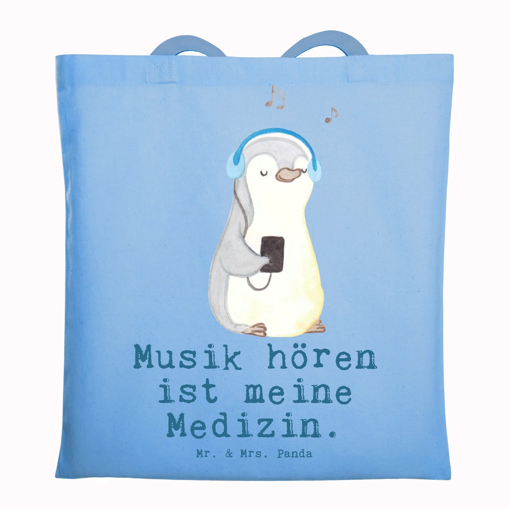 Tragetasche Pinguin Musik hören Beuteltasche, Beutel, Einkaufstasche, Jutebeutel, Stoffbeutel, Tasche, Shopper, Umhängetasche, Strandtasche, Schultertasche, Stofftasche, Tragetasche, Badetasche, Jutetasche, Einkaufstüte, Laptoptasche, Geschenk, Sport, Sportart, Hobby, Schenken, Danke, Dankeschön, Auszeichnung, Gewinn, Sportler, Musik hören, Lieblingssong