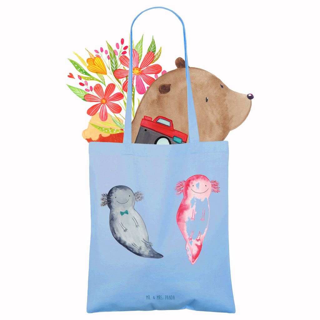 Tragetasche Axolotl Axel+Lotte Beuteltasche, Beutel, Einkaufstasche, Jutebeutel, Stoffbeutel, Tasche, Shopper, Umhängetasche, Strandtasche, Schultertasche, Stofftasche, Tragetasche, Badetasche, Jutetasche, Einkaufstüte, Laptoptasche, Axolotl, Molch, Axolot, Schwanzlurch, Lurch, Lurche, Liebe, große Liebe, Liebesbeweis, Freund, Verlobter, Ehemann, Jahrestag, Valentinstag