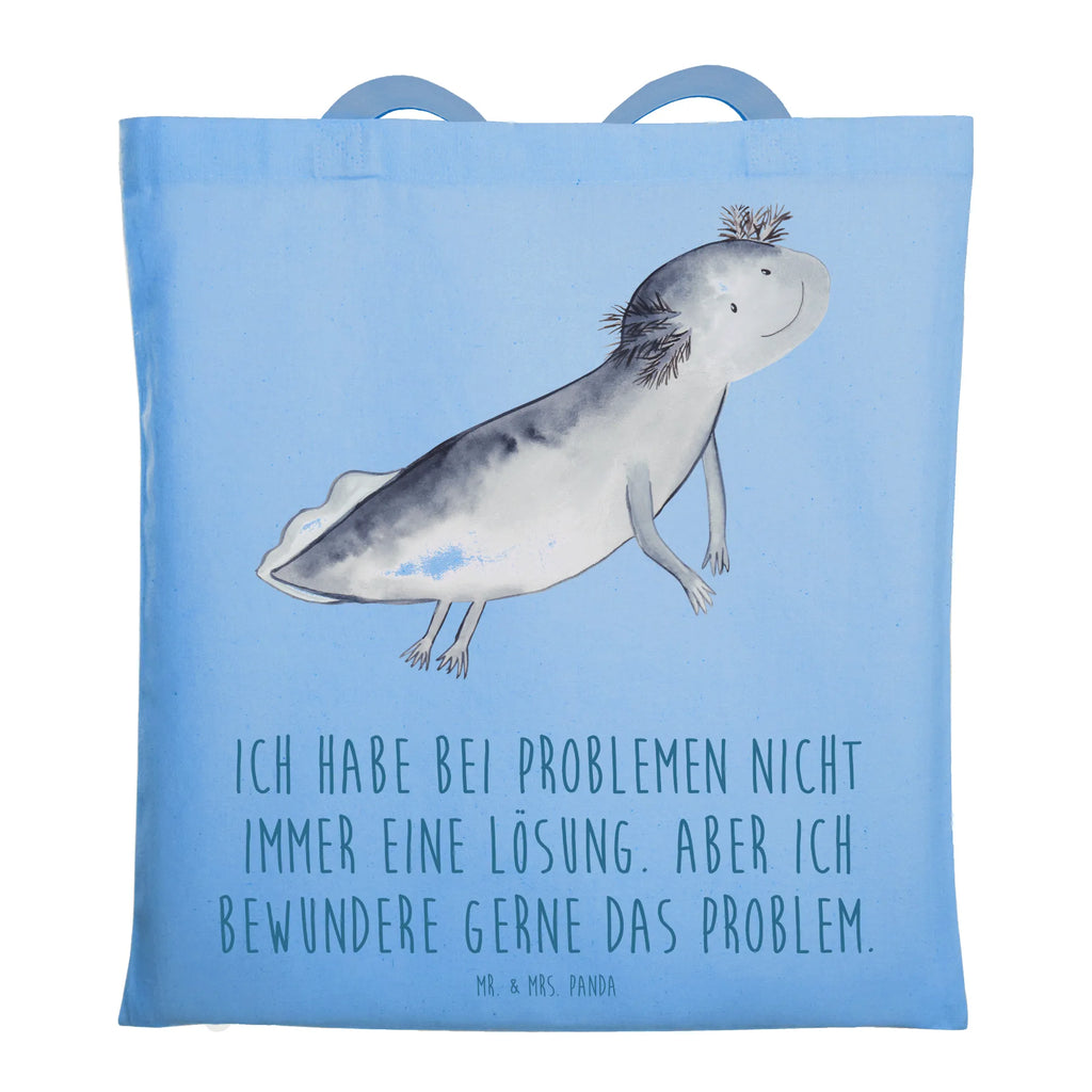 Tragetasche Axolotl schwimmt Beuteltasche, Beutel, Einkaufstasche, Jutebeutel, Stoffbeutel, Tasche, Shopper, Umhängetasche, Strandtasche, Schultertasche, Stofftasche, Tragetasche, Badetasche, Jutetasche, Einkaufstüte, Laptoptasche, Axolotl, Molch, Axolot, Schwanzlurch, Lurch, Lurche, Problem, Probleme, Lösungen, Motivation